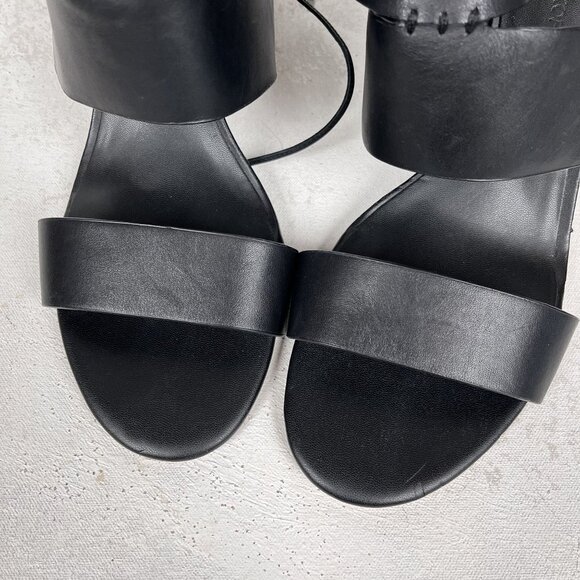 REBECCA MINKOFF Christy Block Heel Vachetta Leather Sandal Black Sz 10.5M - Picture 4 of 11